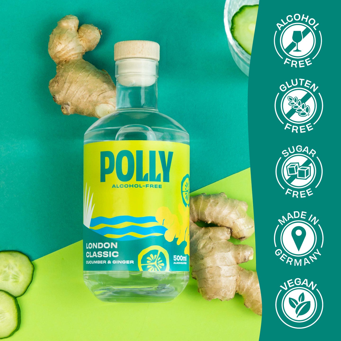 POLLY London Classic Badges - Alkoholfreie Gin Alternative